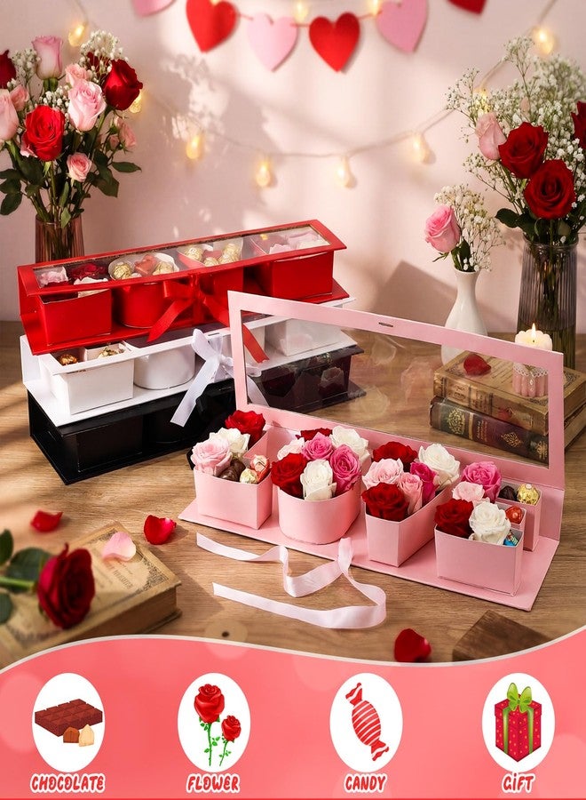 Weekgrat 4 Pack Love Flower Gift Box Empty Letter Love Fillable Floral Box Chocolate Rose Present Strawberry Packaging boxes for Mother's Day Valentine's Day (Mix Colors) - Image 3